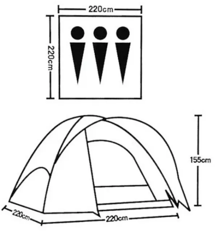 Палатка кемпинговая LANYU 1705 3-х местная