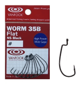 Офсетный крючок Vanfook Worm 35B Flat NS Black № 6 Офсетный крючок Vanfook Worm 35B Flat NS Black № 6