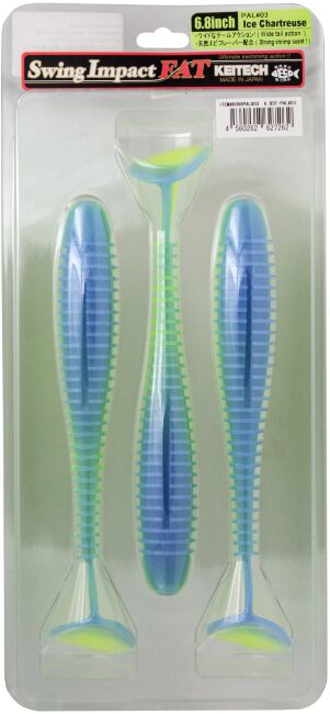 Виброхвост KEITECH Swing Impact FAT 6.8" PAL#03 Ice Chartreuse 17см 36.5гр 3шт/уп
