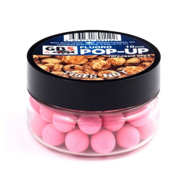 Бойлы плавающие GBS Baits Fluoro Pop Up Tiger Nut 10мм