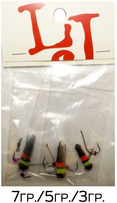 Мормышки свинцовые Lucky John БАЛДА НЕОН MIX4 3г 5г 7г 3шт