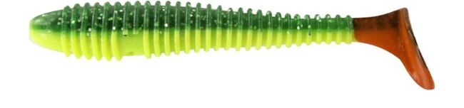 Виброхвост ALLVEGA Fat Bonito 12см 13гр 4шт/уп #010RT salad green silver flake RT