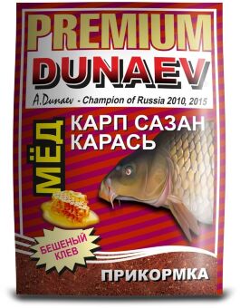 Прикормка DUNAEV Premium 1кг Карп-Сазан Мед красная