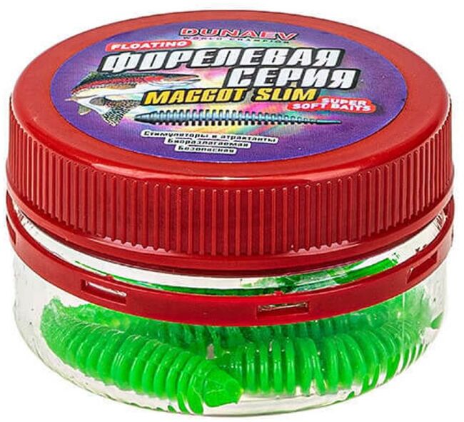 Силиконовая приманка DUNAEV DT Maggot Slim 50мм #401 зеленый СЫР 6шт/уп Силиконовая приманка DUNAEV DT Maggot Slim 50мм #401 зеленый СЫР 6шт/уп