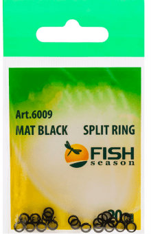 Кольцо заводное FISH SEASON Mat Black Split Ring тёмное матовое ф8мм 20кг 12шт/уп 6009-08F
