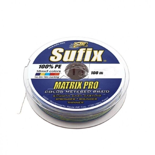 Плетёный шнур SUFIX Matrix Pro X6 Multi Color 100м 0.16мм 6.8 кг Плетёный шнур SUFIX Matrix Pro X6 Multi Color 100м 0.16мм 6.8 кг