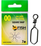 Застежка FISH SEASON Square Snap №00 6кг 7шт/уп 2009-00F