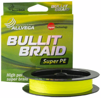 Плетёный шнур ALLVEGA Bullit Braid 135м 0.24мм 16,5кg ярко-желтая Плетёный шнур ALLVEGA Bullit Braid 135м 0.24мм 16,5кg ярко-желтая