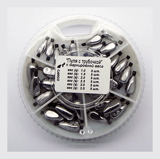 Набор грузов CARGO Пуля с трубочкой (маркированные) вес:1.0-3.5гр Набор грузов CARGO Пуля с трубочкой (маркированные) вес:1.0-3.5гр