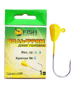 Джиг-головка вольфрам FISH SEASON PL 0.8гр крючок №4 цв.:Жёлтый 1шт/уп Джиг-головка вольфрам FISH SEASON PL 0.8гр крючок №4 цв.:Жёлтый 1шт/уп