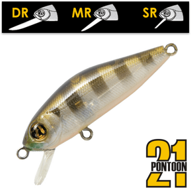 Воблер PONTOON21 CrackJack 38SP-SR 38мм 2.4гр  0,5-0,8м 108 Ghost Gill
