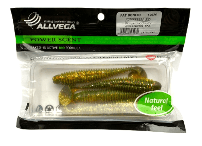 Виброхвост ALLVEGA Fat Bonito 12см 13гр 4шт/уп #005 green oil confetti Виброхвост ALLVEGA Fat Bonito 12см 13гр 4шт/уп #005 green oil confetti