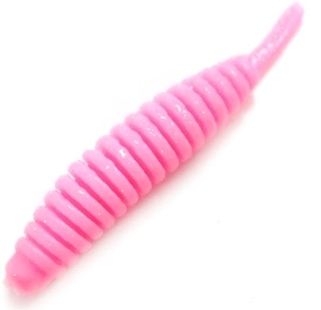 Силиконовая приманка TROUT ZONE Ribber Pupa 1.8" розов с сереб.блесткой сыр/щербет 10шт/уп