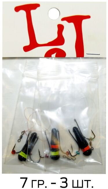 Мормышки свинцовые Lucky John БАЛДА НЕОН MIX3 7г 3шт