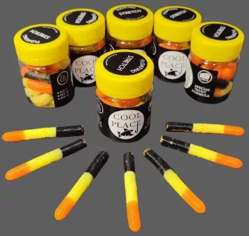 Силиконовая приманка COOL PLACE  Buk Floating Stretch 6.5см" Сыр Черный/Желтый/Оранжевый 7шт/уп