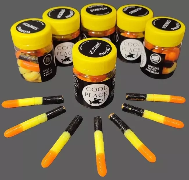 Силиконовая приманка COOL PLACE  Buk Floating Stretch 6.5см" Сыр Черный/Желтый/Оранжевый 7шт/уп