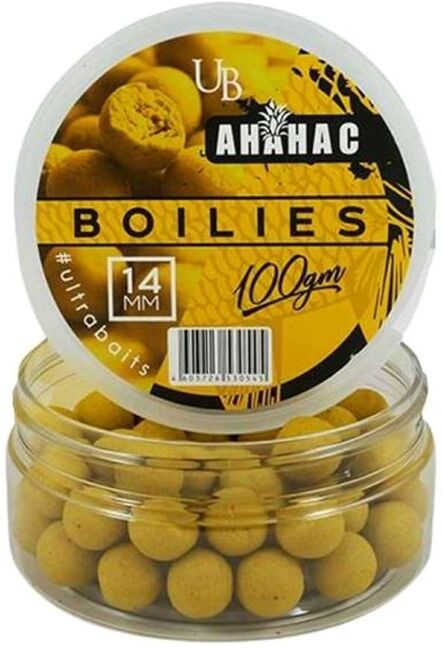 Бойлы насадочные варёные ULTRABAITS Ананас 14мм,100гр/уп