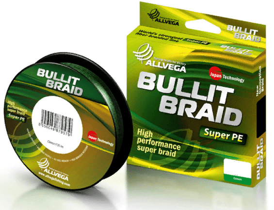 Плетёный шнур ALLVEGA Bullit Braid 92м 0.18мм 12.2кг темно-зеленый