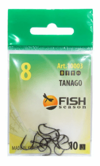 Крючок FISH SEASON Tanago-Ring №8 колечко черный 10шт/уп 10003-08F