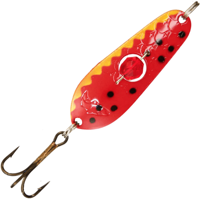 Блесна колеблющаяся KUUSAMO Rasanen 50/11 (бусинка) BL/R/Ye-S