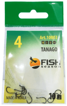 Крючок FISH SEASON 10003 TANAGO №4 колечко черн.хром кован 10шт/уп