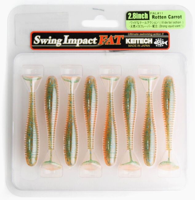 Виброхвост KEITECH Swing Impact FAT 2.8" PAL#11 Rotten Carrot 7см 3.5гр 8шт/уп