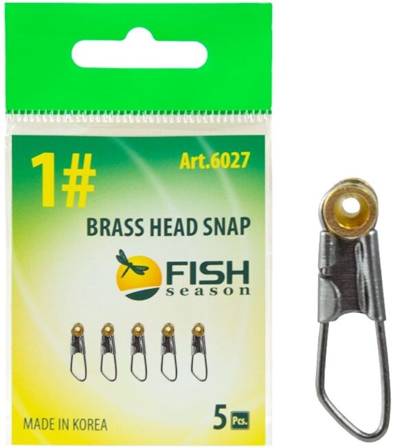Застежка с бронзовой втулкой FISH SEASON Brass Head Snap №1 5шт/уп 6027-1F