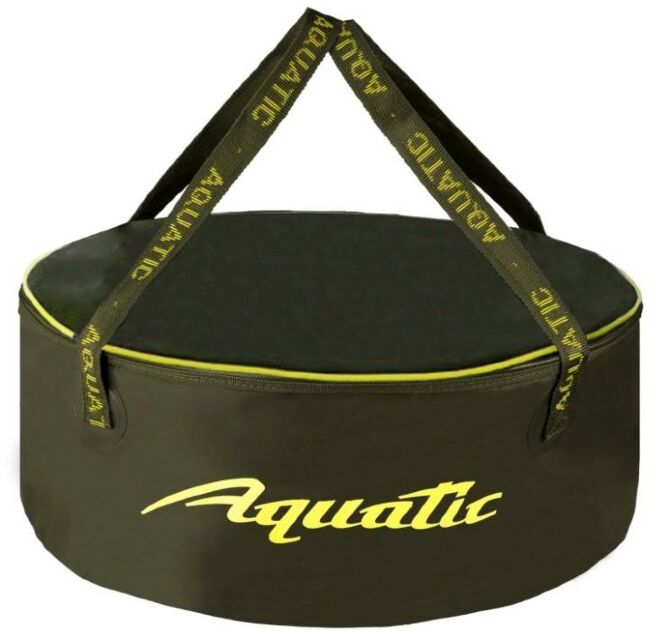 Ведро для замешивания корма герметичное с крышкой AQUATIC 28л, 40х20см, хаки В-13Х