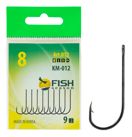 Крючок FISH SEASON KM012 №8 колечко черный 9шт/уп 012-08F