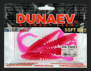 Приманка DS-TWIST 100мм 4шт/уп, цвет (130) маджента, блестки черные