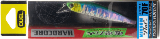 Воблер DUEL Hardcore Minnow Flat 70F 70мм 4.5гр 0.0-0.5м F1125-HOK