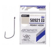 Крючок OWNER 50921-18 Penny Hook колечко черн.хром кован 11шт/уп