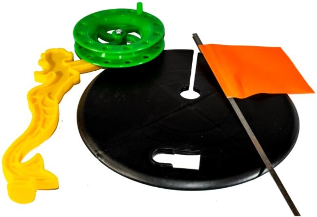 Жерлица РУСАЛКА на стойке h=25см, основание: Ø200мм, катушка: Ø90мм Жерлица РУСАЛКА на стойке h=25см, основание: Ø200мм, катушка: Ø90мм