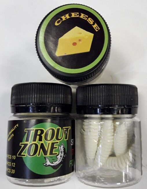 Силиконовая приманка TROUT ZONE Ribber Pupa 1.8" белый сыр/щербет 10шт/уп Силиконовая приманка TROUT ZONE Ribber Pupa 1.8" белый сыр/щербет 10шт/уп