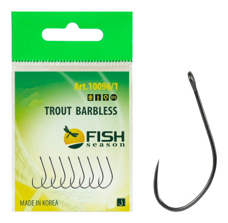 Крючок FISH SEASON Trout №3 большое колечко черный без бородки 8шт/уп 10096/1-03F