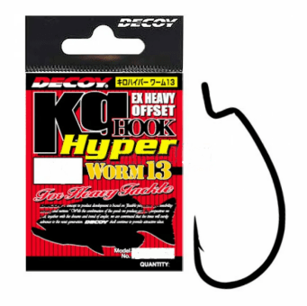 Крючок офсетный DECOY Worm13 KG Hyper #4/0 черный никель 4шт/уп (811610)