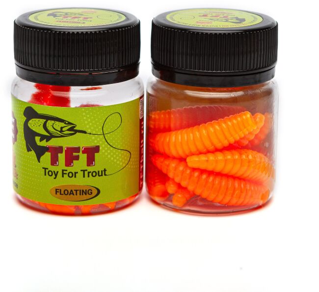 TFT Приманка силиконовая 38 мм. KUKA Цвет: K-10 Оранжевый, Аромат: Сыр, 10шт.