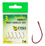 Крючок FISH SEASON Trout №3 большое колечко красный без бородки 5шт/уп 10096/1R-03F Крючок FISH SEASON Trout №3 большое колечко красный без бородки 5шт/уп 10096/1R-03F