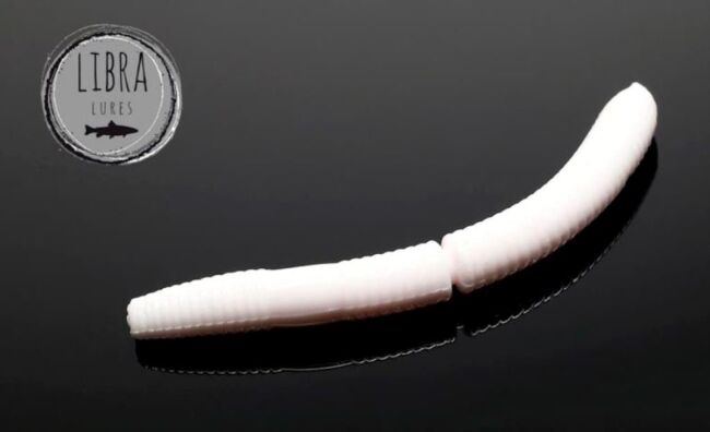 Приманка LIBRA LURES Fatty D'Worm 75 # 001 White 75мм Сыр 8шт/уп