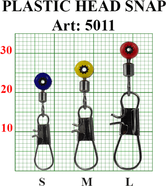 Застежка с вертлюжком FISH SEASON Plastic Head Snap №L 18кг 5шт/уп 5011-LF Застежка с вертлюжком FISH SEASON Plastic Head Snap №L 18кг 5шт/уп 5011-LF