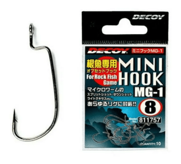 Крючок офсетный DECOY MG-1 Mini Hook #8 серебристый 10шт/уп