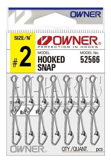 Застежка OWNER 52566-2 Hooked Snap №02 23кг черный 16шт/уп