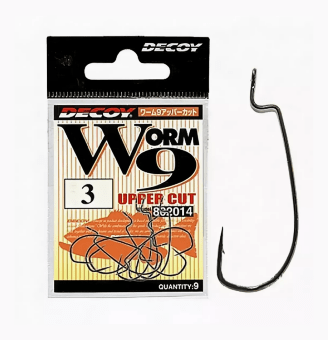 Крючок офсетный DECOY Worm 9 Upper Cut #3 черн кован 9шт/уп (802014)