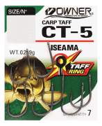 Крючок OWNER 53275-02 CT-5 Carp Taff завар.ушко серый кованый 7шт/уп