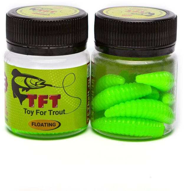 TFT Приманка силиконовая 38 мм. KUKA Цвет: K-12 Салатовый, Аромат: Сыр, 10шт.