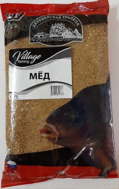Прикормка VILLAGE FISHING Карп мёд 0,9кг
