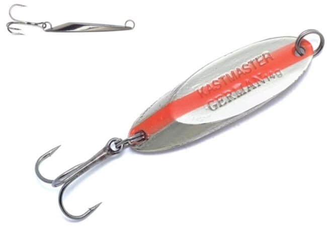 Блесна колеблющаяся GERMAN Kastmaster 105 51мм 14гр #K05 серебро/ красный/ серебро Блесна колеблющаяся GERMAN Kastmaster 105 51мм 14гр #K05 серебро/ красный/ серебро