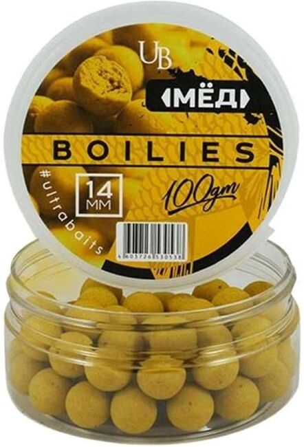 Бойлы насадочные варёные ULTRABAITS Мёд 14мм,100гр/уп