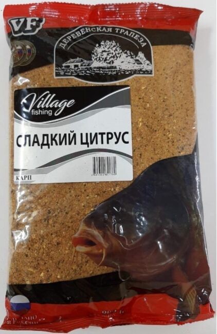 Прикормка VILLAGE FISHING Карп сладкий цитрус 0,9кг