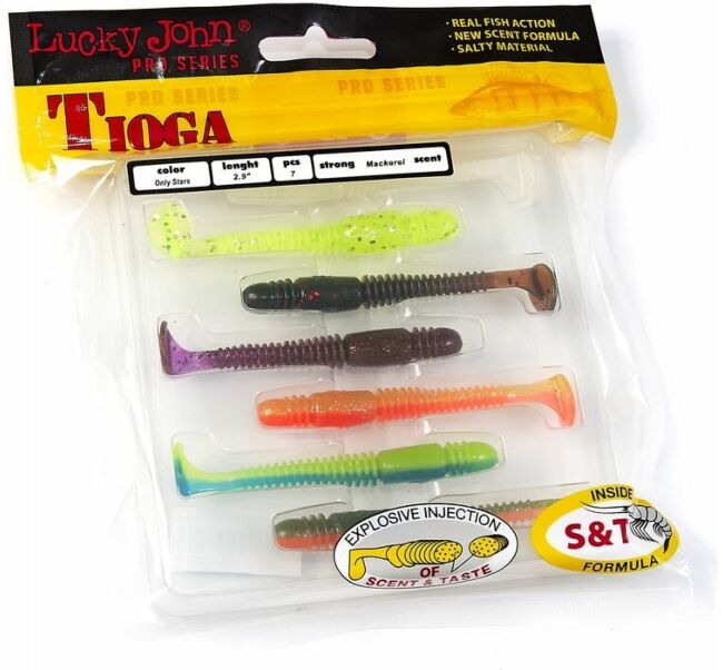 Виброхвост LUCKY JOHN Pro Series Tioga 2.9" 74мм #MIX1 7шт/уп 140103-MIX1